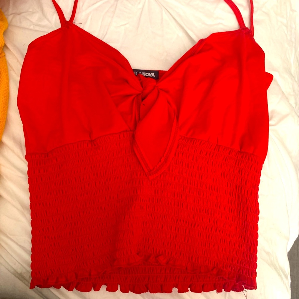 Red crop top